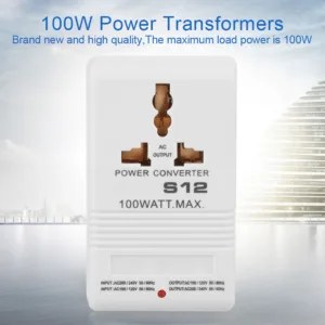 [ตัวแปลงแรงดันไฟฟ้า] 100W 110V / 120V To 220V / 240V Step-Up & Down หม้อแปลงแรงดันไฟฟ้า (Cn มาตรฐานปลั๊ก)