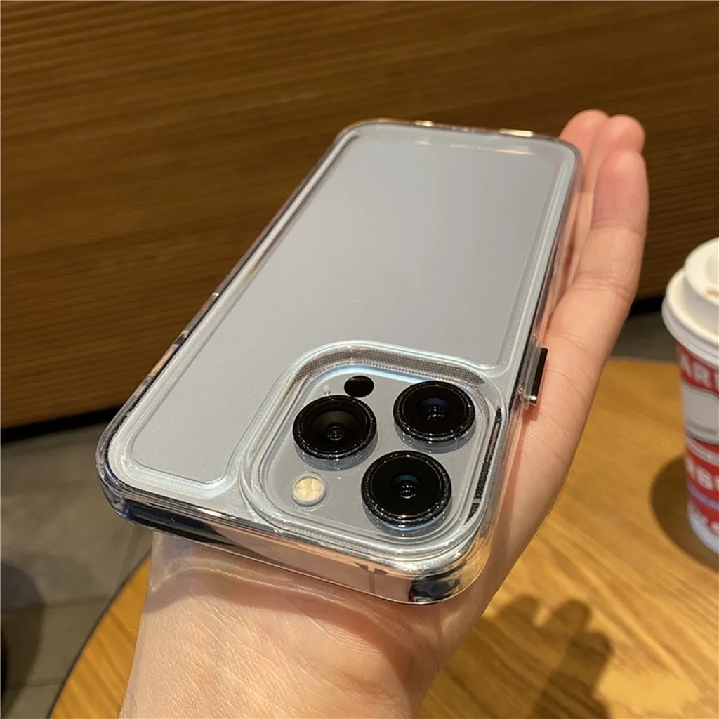 หรูหรากันกระแทกclear Hard CaseสําหรับiPhone 16 Pro Max 15 14 13 11 12 Pro Max X XR XS 7 8 6 6s Plus13mini 12miniกล้องเลนส์ป้องกันโปร่งใสSoft Coverx