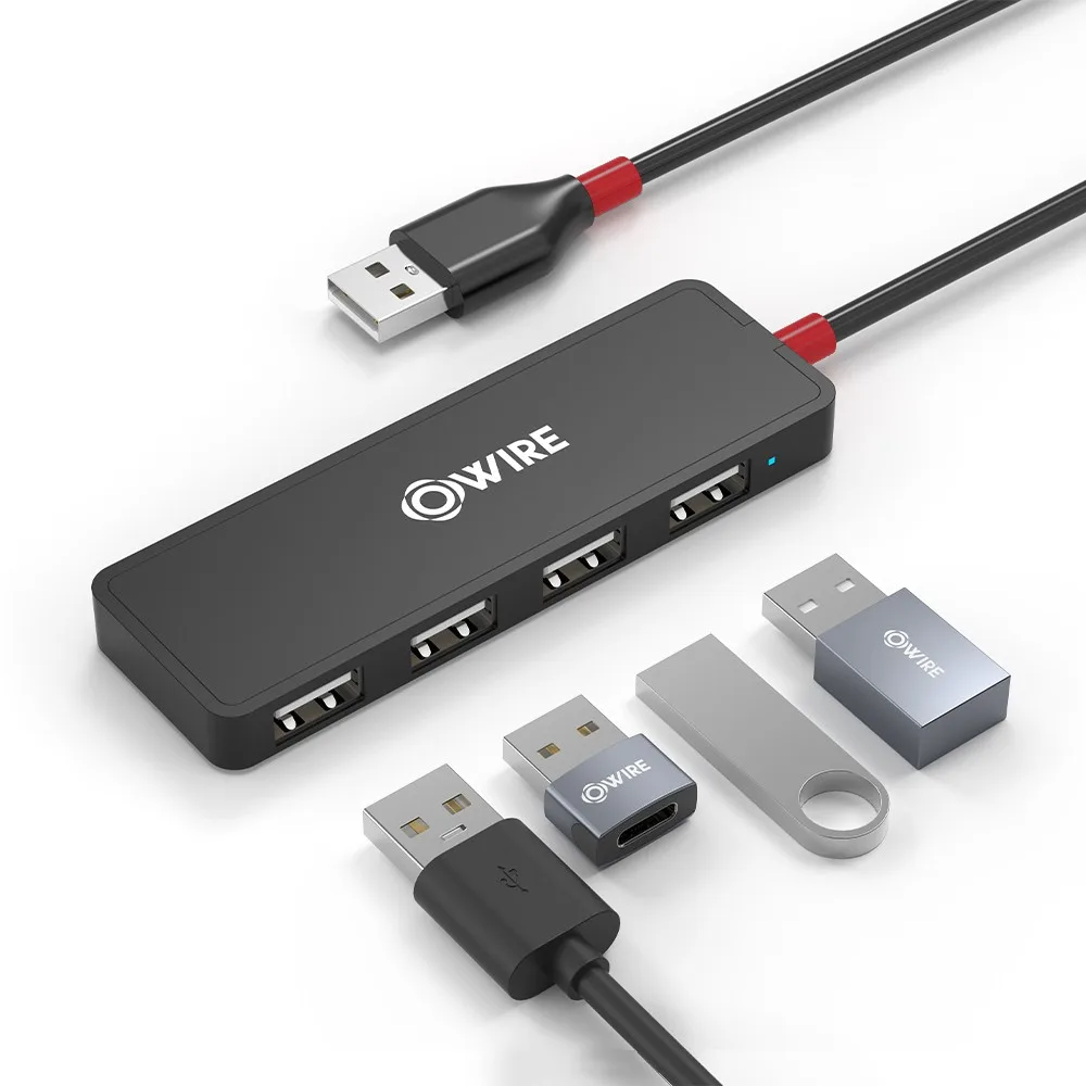 OWIRE USB 3.0 2.0 4 พอร์ต Multi USB Splitter Expander Portable OTG Adapter For Laptop PC ความเร็วสูง 5 Gbps สำหรับแล็ปท็