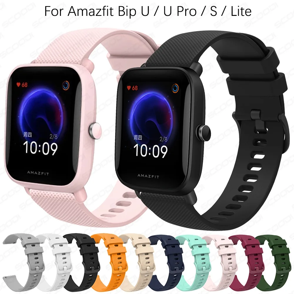 สายนาฬิกาข้อมือซิลิโคน แบบนิ่ม สําหรับ Amazfit bip 3 bip u pro bip s Lite SmartBand