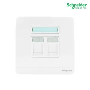 Schneider เต้ารับคอมพิวเตอร์(สายแลน) 2 ช่อง CAT6 RJ45 มีม่านนิรภัย สีขาว | AvatarOn E | E8332RJS6_WE
