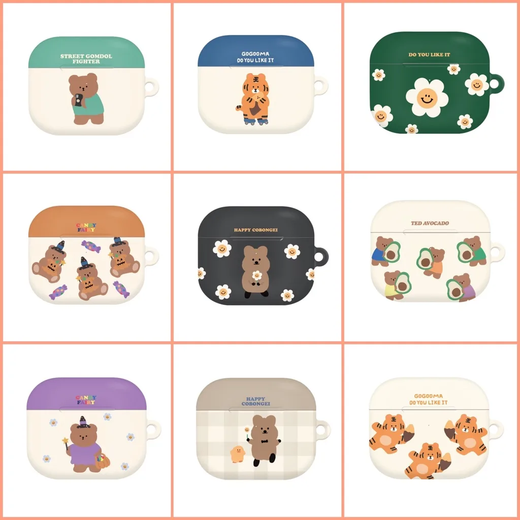 【Korean Compatible for AirPods 3rd Case】 Popular Collection 2 Apple Hard Slim Cute Hand Made Unique Design Korea Made Momo