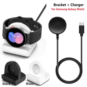 Type C/USB Dock Data Charger สําหรับ Samsung Galaxy Watch 3 4 5 6 7 40 มม.44 มม./Watch5 Pro / Active 2 / FE / Ultra ซิลิโคน Charger Stand Holder Station Dock