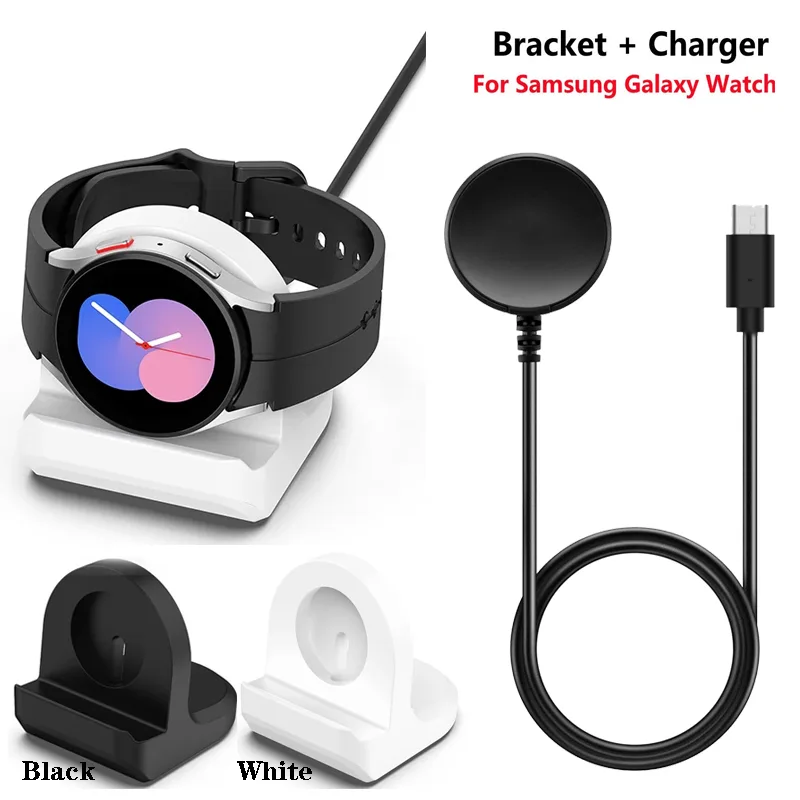 Type C/USB Dock Data Charger สําหรับ Samsung Galaxy Watch 3 4 5 6 7 40 มม.44 มม./Watch5 Pro / Active 2 / FE / Ultra ซิลิโคน Charger Stand Holder Station Dock