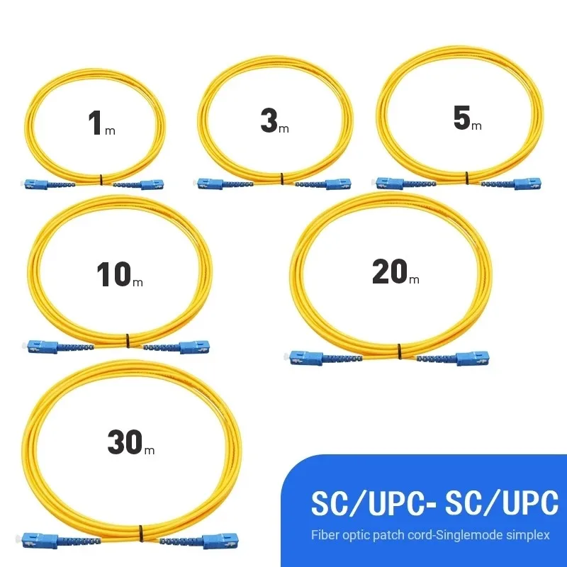Sc UPC เป็น SC UPC 2.0 / 3.0 มม. 2 ม. / 3 ม. / 5 ม. / 10 ม. / 15 ม. สายเคเบิลไฟเบอร์แพทช์