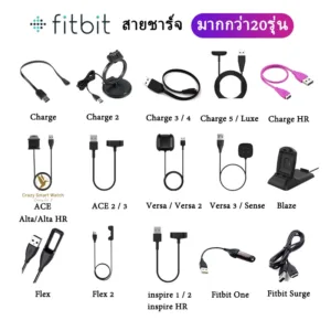 สายชาร์จ Fitbit Versa 3 / Versa4 / Versa2/1 Blaze / Charge6 5 4 3 2 1/ inspire 2 / 1 /Flex 2 /1 /Sense / ACE