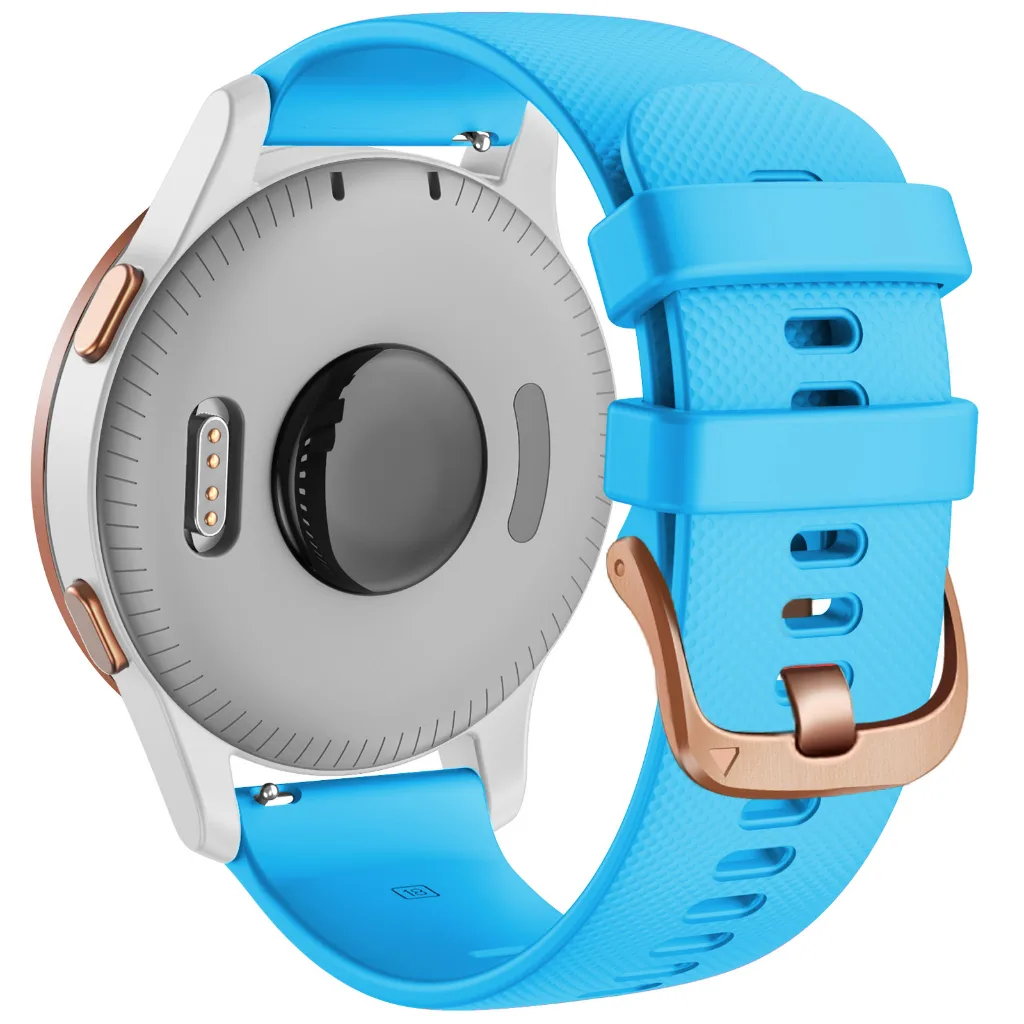 สายนาฬิกา Garmin Venu 3s / 2s / 265s / 255s / music / vivoactive 4s  ซิลิโคน 18 mm. Silicone rose gold buckle strap