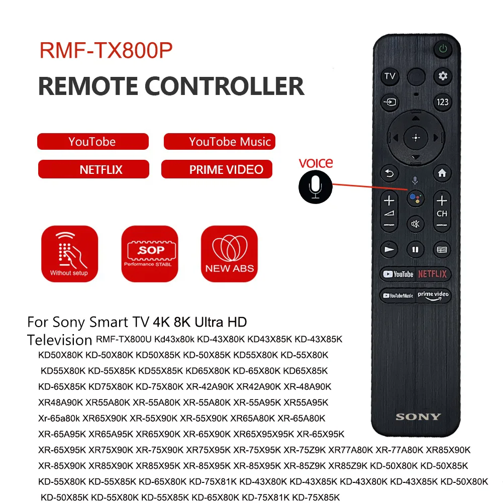 ของแท้ คำสั่งเสียง remote รีโมททีวี SONY LED Smart 4K 8K TV รีโมท RMF-TX800U RMF-TX800P