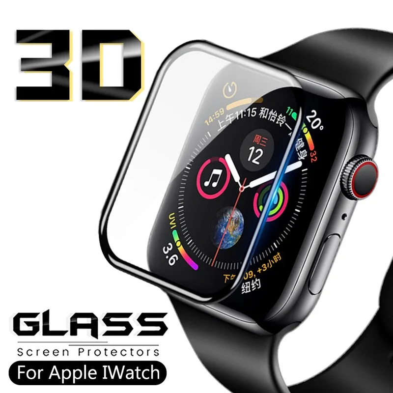 ฟิล์มกระจกนิรภัยกันรอยหน้าจอ 3D HD แบบโค้ง 41 มม. 45 มม. 38 มม. 40 มม. 42 มม. 44 มม. 9H สําหรับ iWatch Series 7 6 SE 5 4 3 2 1