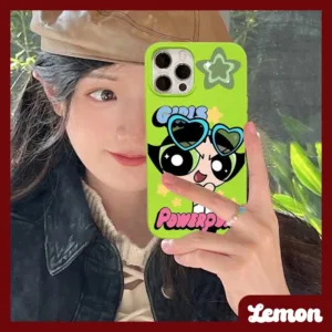 [Lemon] เคสโทรศัพท์มือถือ ซิลิโคนนุ่ม เจลลี่เงา ลายตํารวจน้อยน่ารัก สีเขียววาว สําหรับ iPhone 14 14pro 14plus 14promax 7 8 7plus 8plus 11 12 X XS XR XSMAX 11pro 12pro 11promax 13 13pro 13promax 13promax