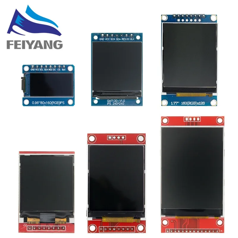 โมดูลไดร์ฟ IC หน้าจอ TFT 0.96 1.3 1.44 นิ้ว IPS 7P SPI HD 65K LCD ST7735 80*160 (ไม่ใช่ OLED) สําหรับ Arduino