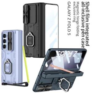 [พร้อมปากกา] เคสแม่เหล็ก กันตก พร้อมปากกา สไตล์คลาสสิก สําหรับ Samsung Galaxy Z Fold 5 Z Fold5