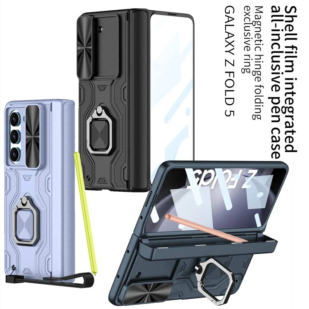 [พร้อมปากกา] เคสแม่เหล็ก กันตก พร้อมปากกา สไตล์คลาสสิก สําหรับ Samsung Galaxy Z Fold 5 Z Fold5