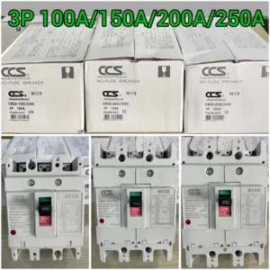 เบรกเกอร์ 3เฟส โนฟิวส์เบรกเกอร์ 3P 100A/150A/200A/250A มอก. เมนเบรกเกอร์ 3สาย CCS