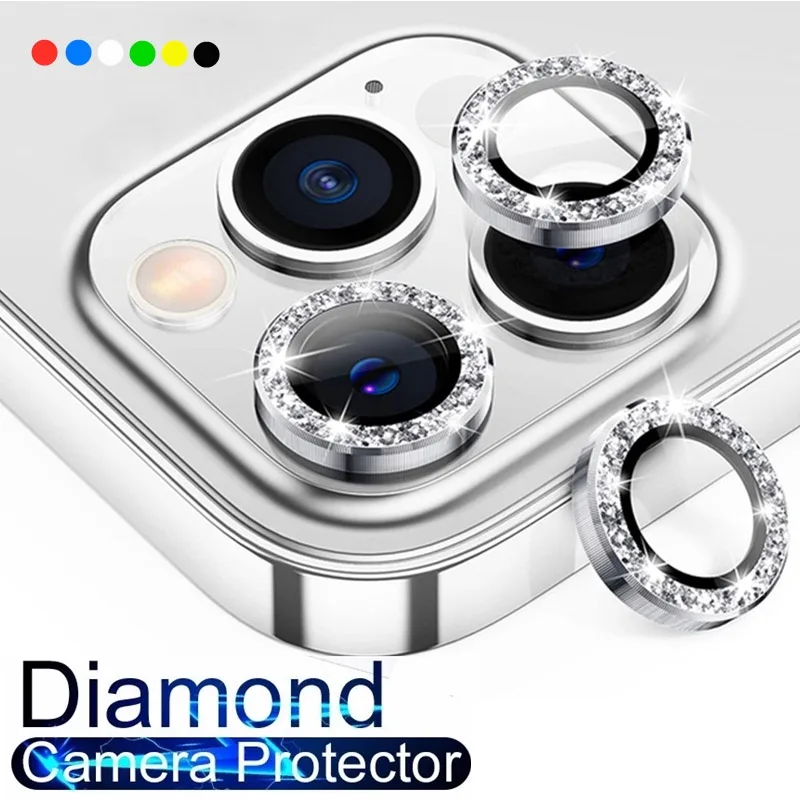 ตัวป้องกันเลนส์กล้องเพชรสำหรับ for iPhone 11 15 16 Pro Max 11 12 13 14 Pro Max 15 16 Pro 14 15 Plus ฝาครอบกระจกนิรภัย