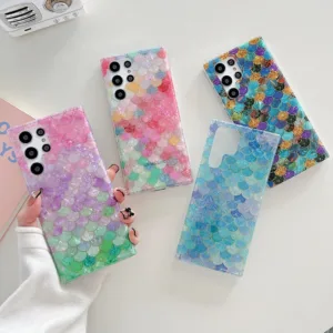 แฟชั่น สีสันสดใส เกล็ดปลา เคส Samsung Galaxy S25 Ultra S24 Ultra S23 Ultra S22 Ultra S22 S23 S24 S25 Plus + Case ใหม่ IMD หัตถศิลป์ ป้องกันการหล่น อ่อน เคส