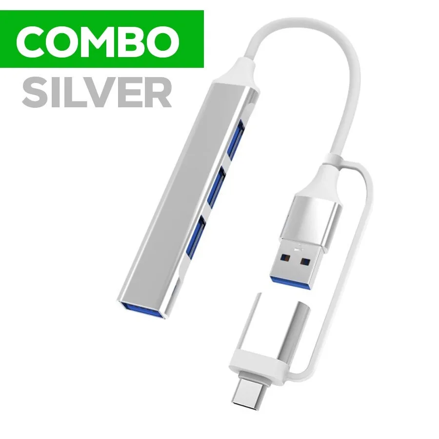 2in1 USB+TYPEC HUB ความเร็วสูง 4 พอร์ตฮับ USB 3.0 Type-C HUB Adapter สำหรับ PC /NOTEBOOK /LABTOP อุปกรณ์เสริมคอมพิวเตอร์