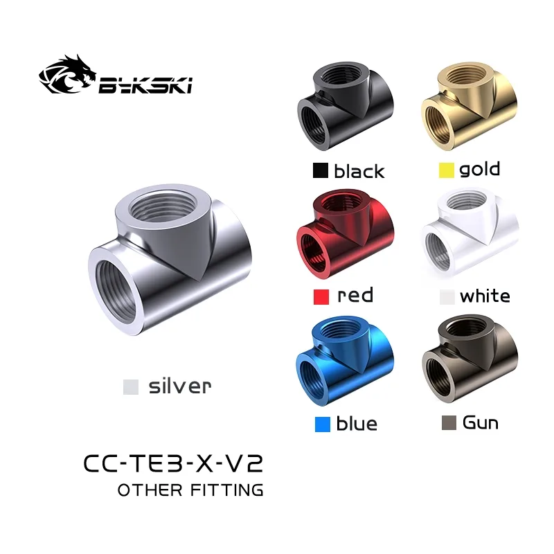 Bykski อะแดปเตอร์เชื่อมต่อ 3 ทาง G1/4 นิ้ว CC-TE3-X-V2 อุปกรณ์เสริม สําหรับคอมพิวเตอร์