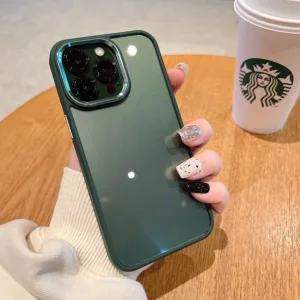 เคสโทรศัพท์มือถือแบบแข็ง ใส กันกระแทก สีเขียวอัลไพน์ สําหรับ iPhone 11 12 13 Pro Max