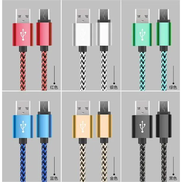 พร้อมส่ง​ สายชาร์จ​โทรศัพท์​มือถือ แบบถัก อลูมิเนียม​อัลลอย ชาร์จ​เร็ว 1ม. 2ม. 3ม สำหรับ