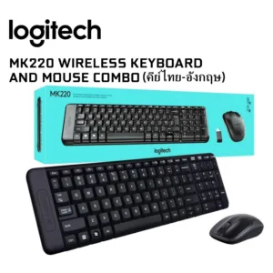 ขายดีมาก ⚡️คีย์บอร์ดและเม้าส์ไร้สาย⚡️ LOGITECH MK220 Wireless Mouse Keyboard (คีย์ไทย-อังกฤษ) ประกัน 3 ปี