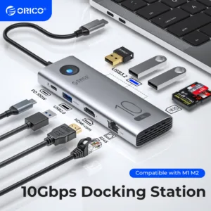 Orico 10Gbps USB C HUB แล็ปท็อปประเภท C Docking Station ถึง 4K @ 60Hz HDMI HUB RJ45 Gigabit Ethernet (CX10)