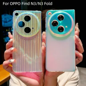 เคสโทรศัพท์มือถือแบบแข็ง กันกระแทก ลายทางแนวตั้ง สีพื้น สําหรับ OPPO Find N3 FindN3 5G