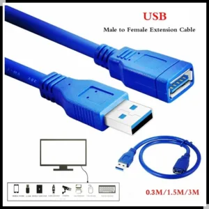 【P&T】สายเคเบิลเชื่อมต่อข้อมูล Usb 2.0 ตัวผู้ เป็นตัวเมีย ความเร็วสูง 0.3 ม. 1.5 ม. 3 ม.