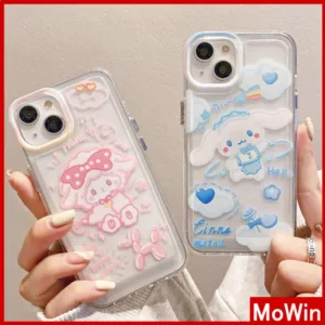 Mowin - เข้ากันได้สำหรับ 15 เคสไอโฟน11 สำหรับ 14 Pro Max เคส iPhone หนา TPU เคสนิ่ม เคสใสกันกระแทกปุ่มชุบการ์ตูนน่ารักสำหรับ iPhone 13 Pro Max 12 Pro Max 11 Pro Max 7plus XR xs max