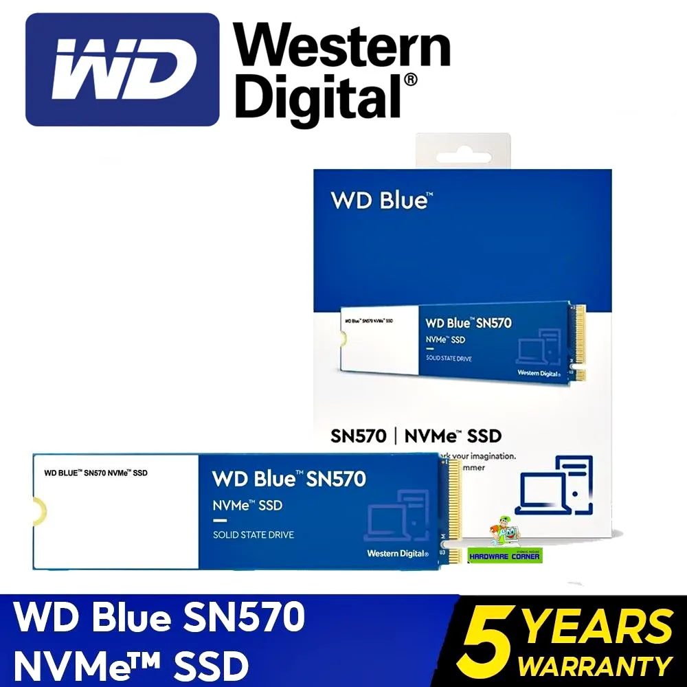 ⚡️SSD ใหม่!!⚡️250GB / 500GB / 1TB SSD (เอสเอสดี) WD BLUE SN570 SN580 PCIe 3 NVMe M.2 2280 ประกัน 5 ปี