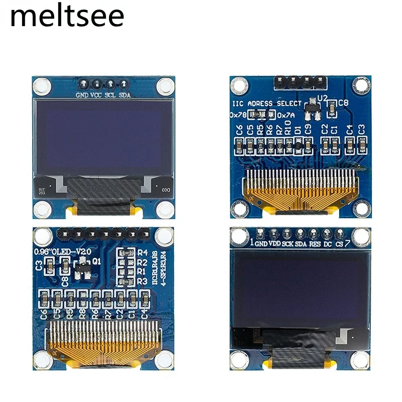บอร์ดโมดูลหน้าจอ LCD OLED 0.96 นิ้ว IIC SPI Serial 7 4Pin SSD1306 12864 สําหรับ Arduino