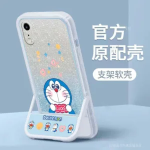 เคสโทรศัพท์มือถือ ลายโดราเอมอน แต่งกลิตเตอร์ พร้อมที่ตั้งวาง สําหรับ samsung Galaxy A32 M32 A33 A34 A42 M42 A52 A52S A72 A51 A53 A54 A71 A73