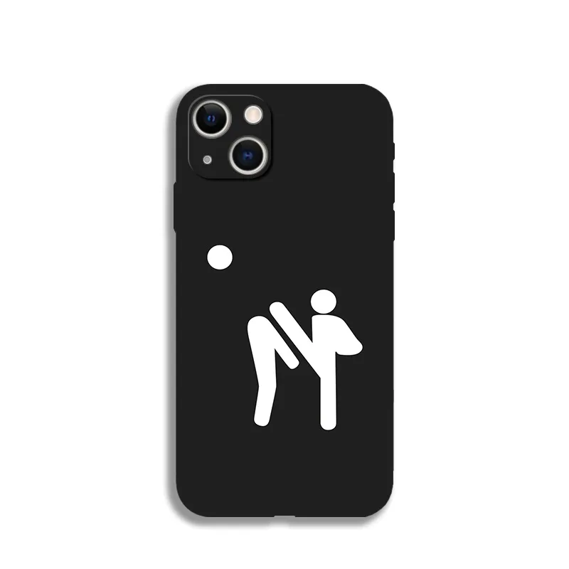 เคสโทรศัพท์มือถือแบบนิ่ม ลายสร้างสรรค์ สีดํา สําหรับ iPhone 12 mini 13 14 15 Pro Max XR 11 Pro XS Max SE2 SE3 6S 7 8 Plus X