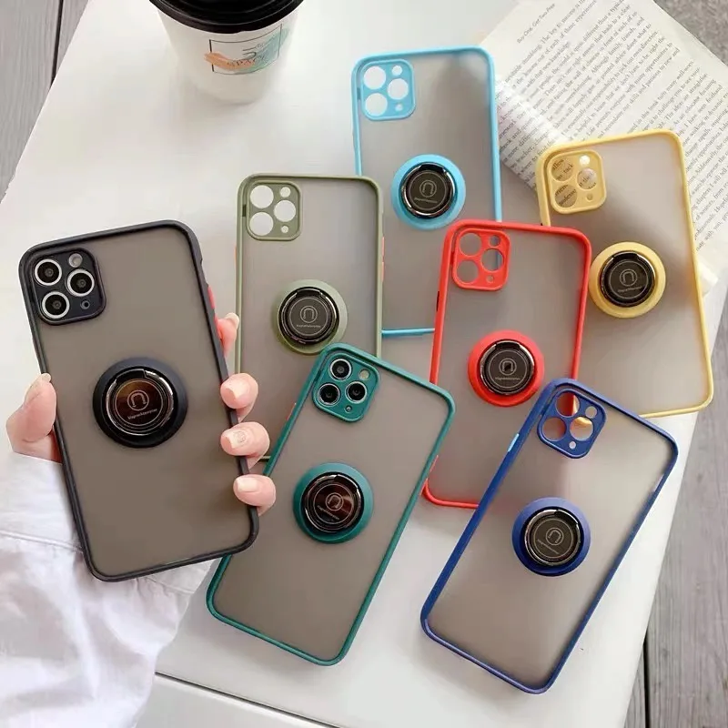 เคสขอบสีหลังขุ่นกันกล้องตั้งได้ TPU เคส huawei P30pro P30lite Y9 2019 nova3i nova5t พร้อมแหวนจับ เคสไฮบริด มีขาตั้