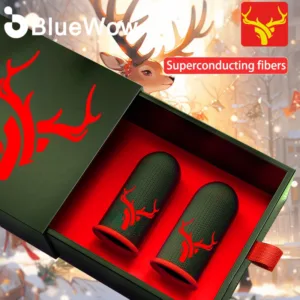 2025 BlueWow คริสต์มาสกวางเกมแขนนิ้วโทรศัพท์มือถือสําหรับเล่นเกมเหงื่อ-Proof Finger Cover ถุงมือหน้าจอสัมผัส Thumb Gamepad