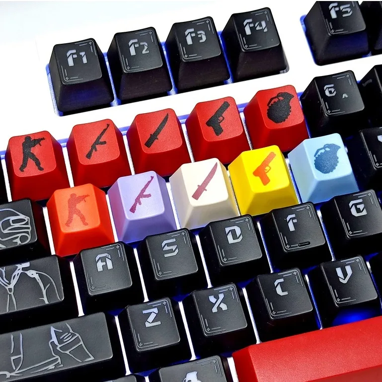 ปุ่มกดคีย์บอร์ด PBT ลายเชอร์รี่ OEM สําหรับคีย์บอร์ด Mechanical จํานวน 5 ชิ้น