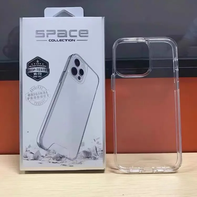 SPACE.เคสใส TPU+PC เคสกันกระแทก สำหรับ iPhone 15 14 16 pro max 11 13 Pro 7/8 Plus 13 12 11 ProMax 7 8 SE XR X XS Max