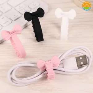 ตัวถนอมสายชาร์จ USB รูปโบว์ สไตล์สร้างสรรค์