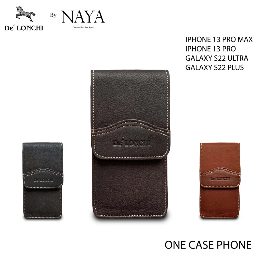 ซองใส่มือถือหนังแท้ ร้อยเข็มขัดเหน็บเอว ใส่ได้1เครื่อง ใส่ IPHONE pro max