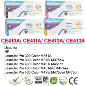 หมึกพิมพ์ CE410A / CE411A / CE412A / CE413A (สีดำ/ สีฟ้า/ สีเหลือง/ สีแแดง) Color Box