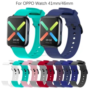 สายรัดซิลิโคนอ่อนนุ่มสําหรับนาฬิกา OPPO 41 มม. 46 มม. สายนาฬิกาสมาร์ทวอทช์แบบสปอร์ต