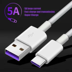 [ชาร์จเร็วสุด] Samsung Galaxy A11 A71 A51 A21 A31 A42 5G 5A สาย USB Type C Data Line สายชาร์จโทรศัพท์มือถือสีขาว