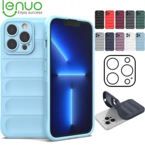 Lenuo เคสไอโฟนโทรศัพท์มือถือ ซิลิโคนนิ่ม ป้องกันกระแทก รวมทุกอย่าง สีพื้น สําหรับ Apple iPhone 14 14 Pro 14 Pro Max 14 Plus