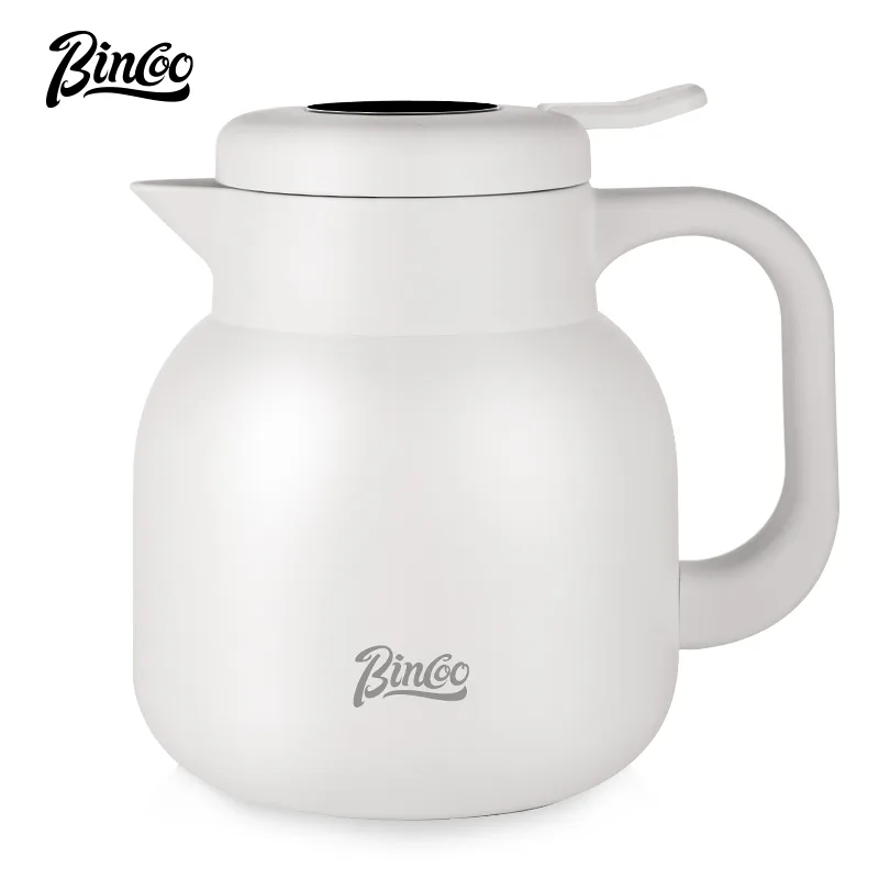Bincoo กาน้ําชาเซรามิกฉนวนกันความร้อนกาต้มน้ํากาแฟชงชาขวดความร้อนพร้อมตัวกรองสแตนเลสสําหรับโฮมออฟฟิศ 1L/1.5L