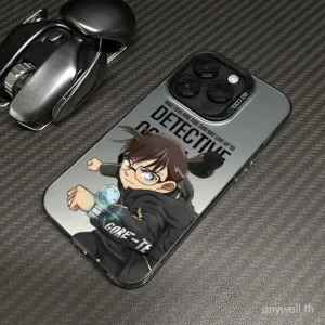 ใหม่ Conan Colorful เงินเคสโทรศัพท์สําหรับ iPhone 11 12 13 14 15 Pro MAX 7P 8 Plus 11Pro 12Pro 13promax X XR XS MAX SE Mini