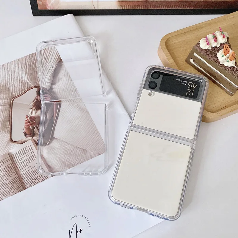 เคสโทรศัพท์มือถือแบบนิ่ม TPU ใส บางมาก สําหรับ Samsung Galaxy Z Flip 4 Galaxy Z Flip 3 Flip4 Flip3