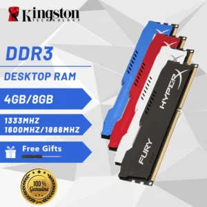 Kingston HyperX Fury DDR3 RAM 4GB 8GB DIMM 1600Mhz 1866Mhz 240Pin 1.5V Desktop Memory
