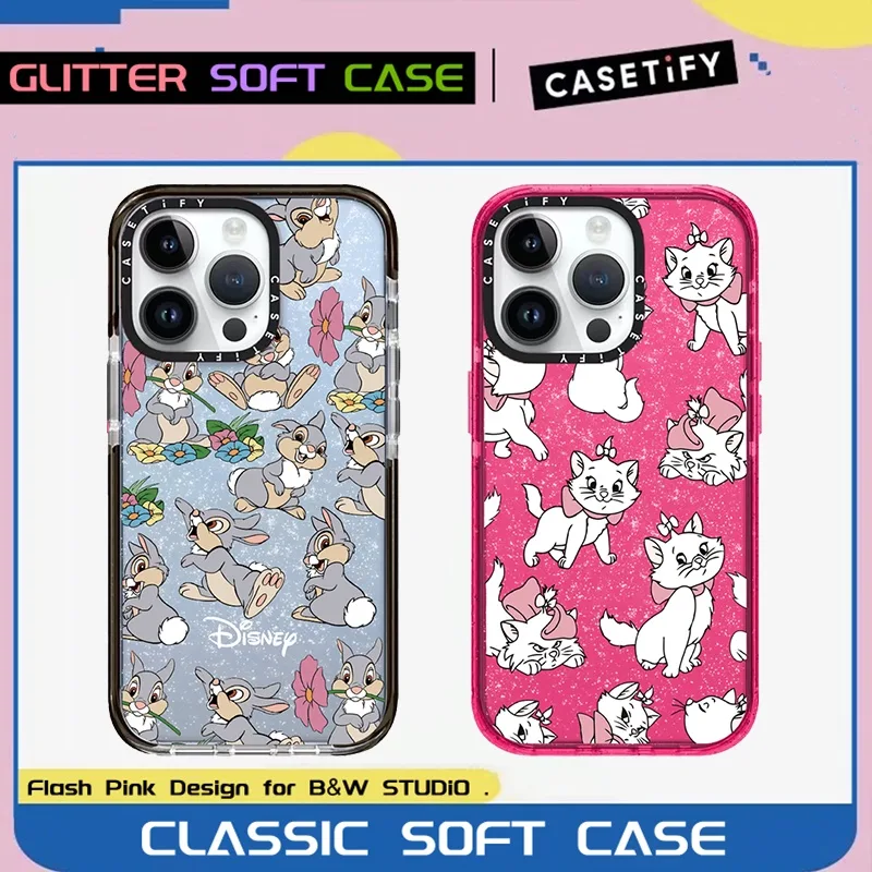 เคสโทรศัพท์มือถือแบบนิ่ม ใส กันกระแทก แต่งกลิตเตอร์ ลายแมวมารีน่ารัก สําหรับ iPhone 14 13 12 11 Pro Max