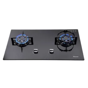 RINNAI เตาฝัง 2 หัวเตา หน้ากระจกนิรภัย รุ่น RB-712N-GB - BLACK