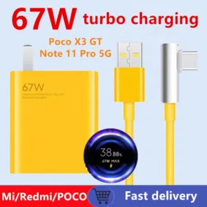 เหมาะสําหรับ Xiaomi 67W Charger Redmi K50 Fast charging Plug Poco X4 GT/Note13 Pro สายชาร ์ จ Xiaomi 6A TypeC Fast สายชาร ์ จ mi turbo